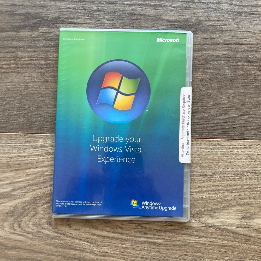 MICROSOFT WINDOWS VISTA ANYTIME UPGRADE DISC 32 BIT